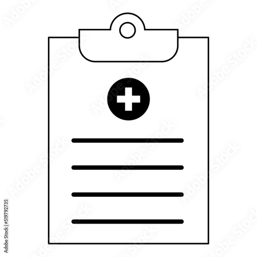 illustration of medical record icon for health support