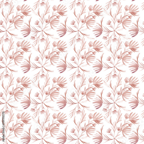 Seamless watercolor pattern of their crocus flowers. Ideal for home textiles, wallpapers, summer decor. Floral drawing isolated on white background