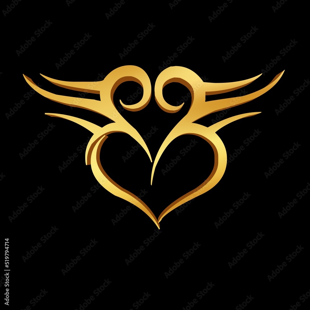 Fototapeta premium Black Background Love 3D llustration 