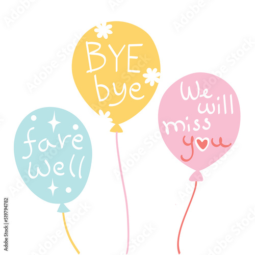 Bye bye balloon - hand drawn