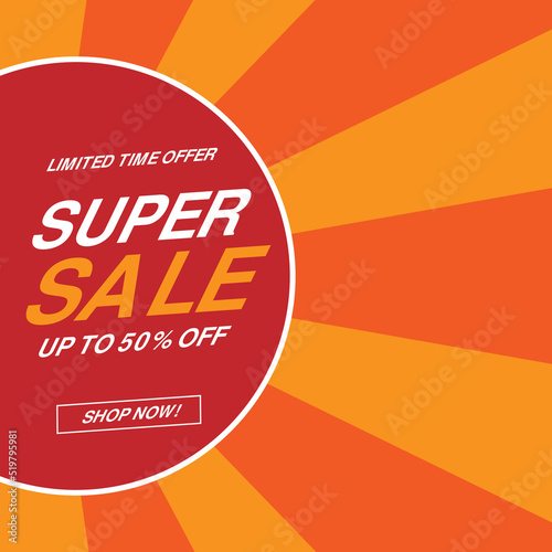 sale banner template design for social media post. vector illustration