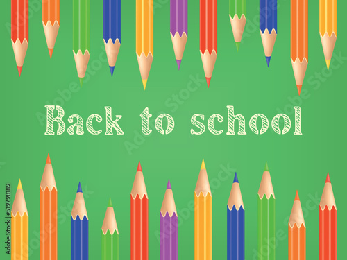 Back to school background template with colored pencils concept of drawing and education banner