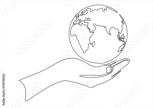 hand holding globe