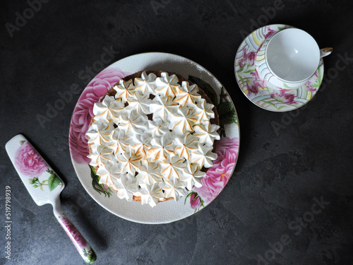 homemade cake with cream on top