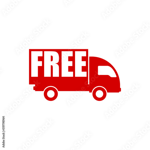 Free delivery truck icon isolated on white background