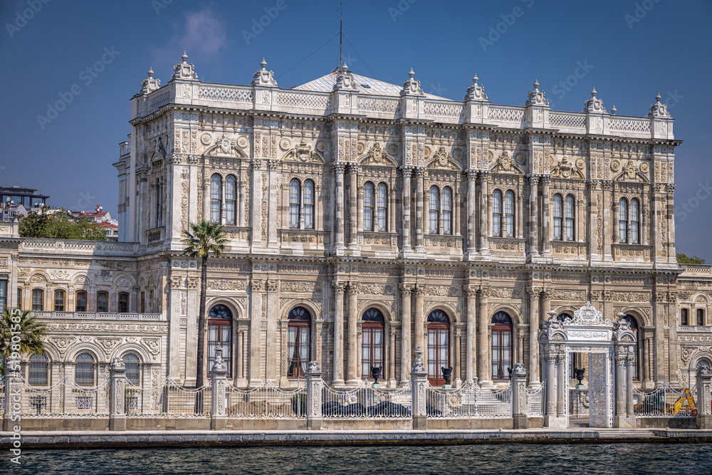 Dolmabahçe Palace, on the banks of the Bosphorus, Istanbul, Turkey
