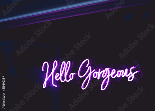 Hello Gorgeous neon sign