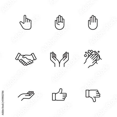 Hand gesture like dislike handshake icon illustration design