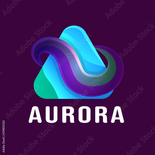 Aurora logo design. Gradient style. Vector illustration
