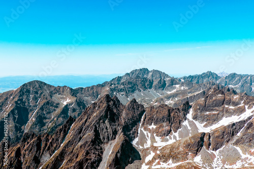 View of the Tatra mountains from Lomnicky peak in the summer season © tonysk