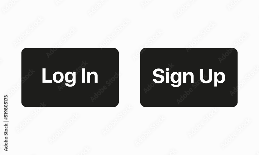 Authorization buttons set icon. Log in, sign up, confirmation, create account, user, social network, media, follower. Technology concept. Vector line icon for Business and Advertising Authorization buttons set icon. Log in, sign up, confirmation, create account, user, social network, media, follower. Technology concept. Vector line icon for Business and Advertising
