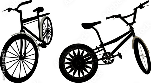 silhouette of a sset of bicycle