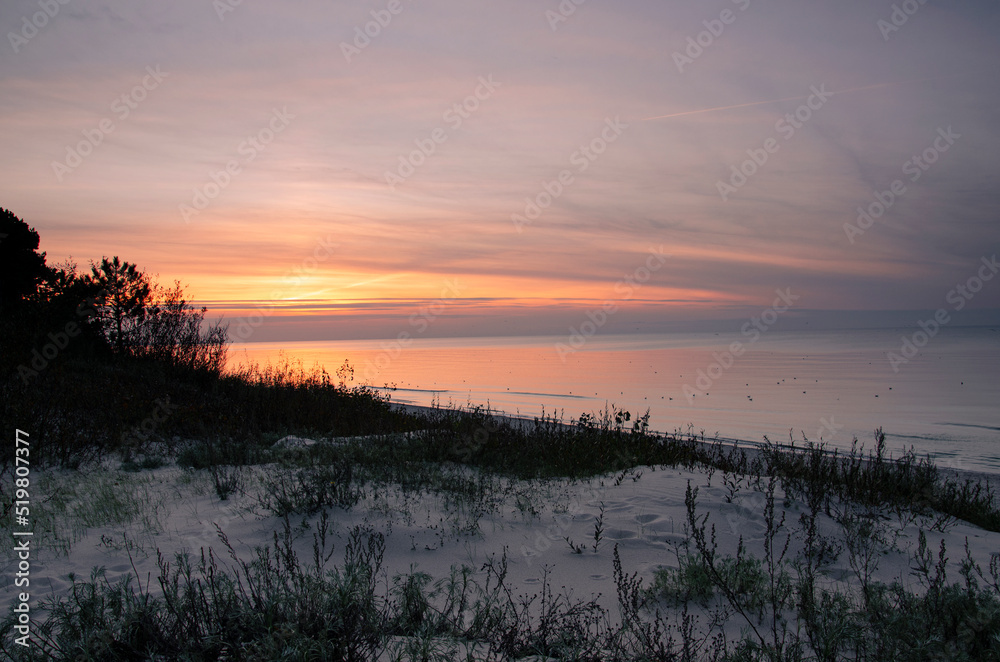 Naklejka premium Sunset by the Baltic Sea