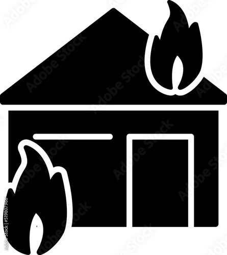 Unique Fire Consuming House Vector Icon