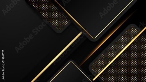 Abstract black and gold luxury background