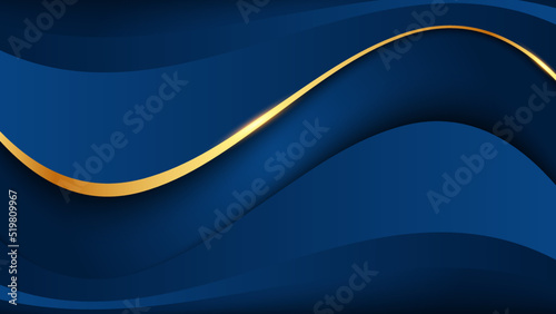 Abstract luxury blue and gold background. Vector illustration abstract graphic design banner pattern presentation background web template.