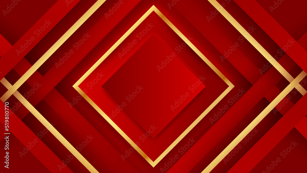 Abstract luxury red and gold background. Vector illustration abstract graphic design banner pattern presentation background web template.
