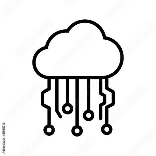Cloud technologies line icon. Data storage, information, online, remote server, store, transfer, upload, download, user. Internet concept. Vector line icon for Business and Advertising