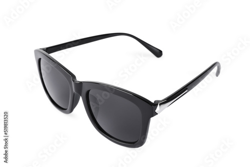 Stylish sunglasses isolated on white. Fashion accessory