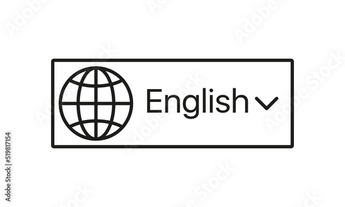 Switch language line icon. Information, website button, communication, select, choose, planet, english, communication. Technology concept. Vector line icon for Business and Advertising