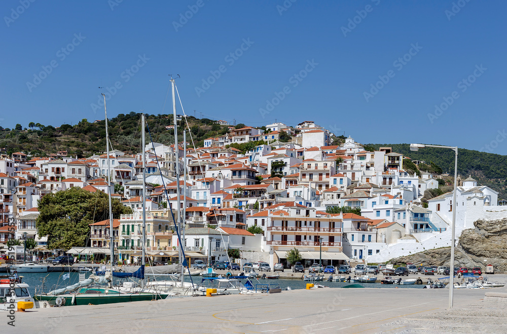 In the embankment of the island of Skopelos (Northern Sporades, Greece) on a summer day