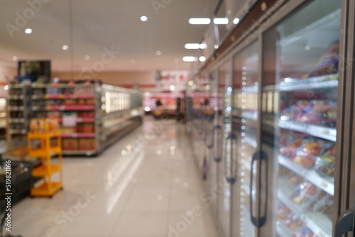 Blurred image of frozen food section in Supermarket © travelers.high