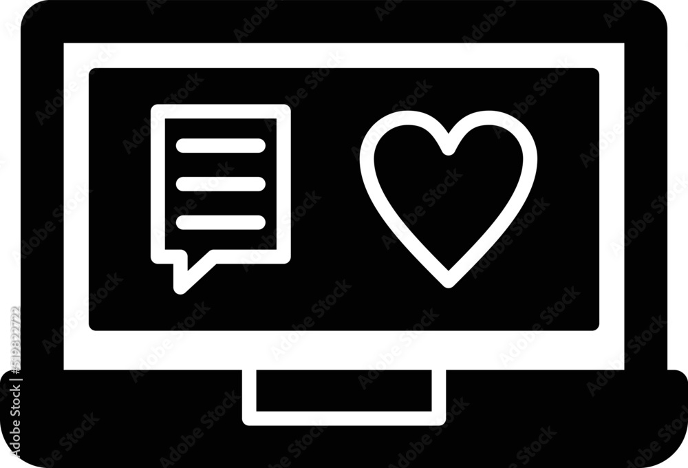 Chat and Laptop Icon Chat and Laptop Icon