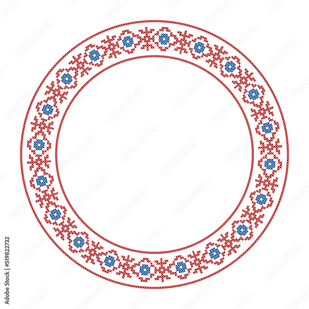 Round frame with folk embroidery Round frame with folk embroidery
