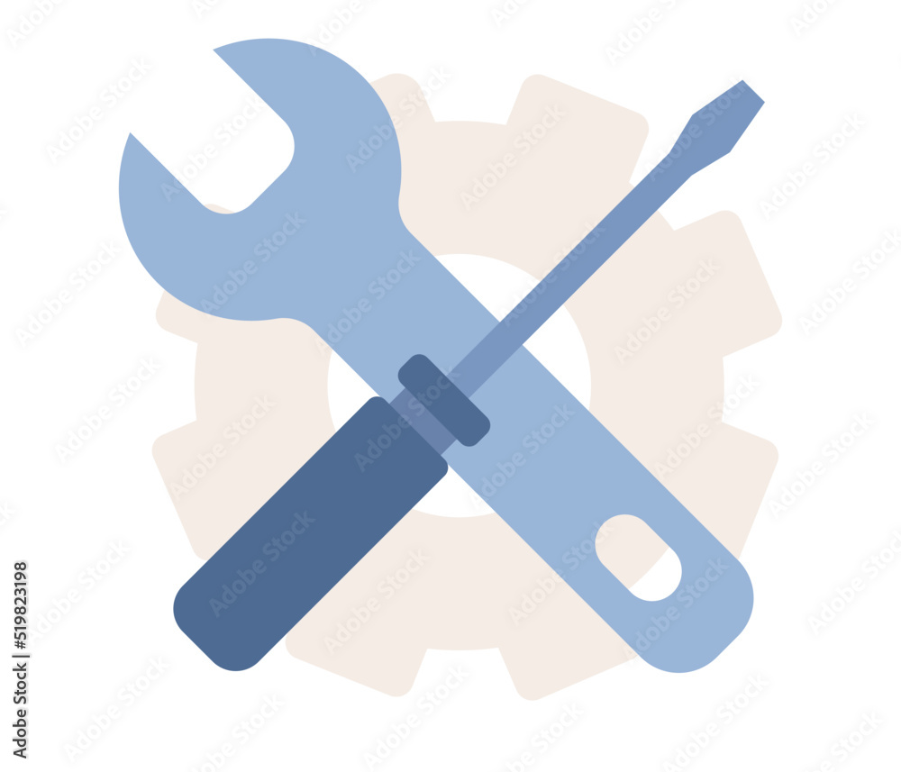 Handyman services icon. Home service concept. Wrench and screwdriver. Vector flat illustration Handyman services icon. Home service concept. Wrench and screwdriver. Vector flat illustration