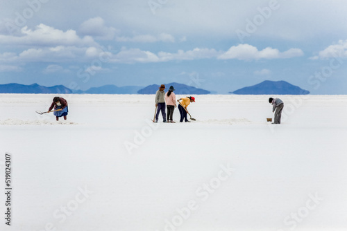 Production of salt, Bolivia. Salt lake and salt flat Salar de Uyuni, Bolivia © 279photo