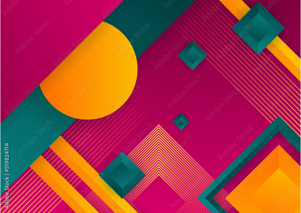 Fototapeta premium Abstract colorful geometric shapes background