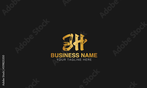  JH initial logo | initial based abstract modern minimal creative logo, vector template image. luxury logotype logo, real estate homie logo. typography logo. initials logo.