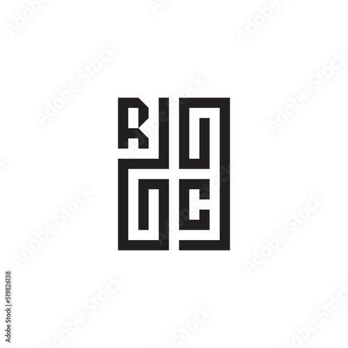 RC geometric initial square concept logo with high quality design