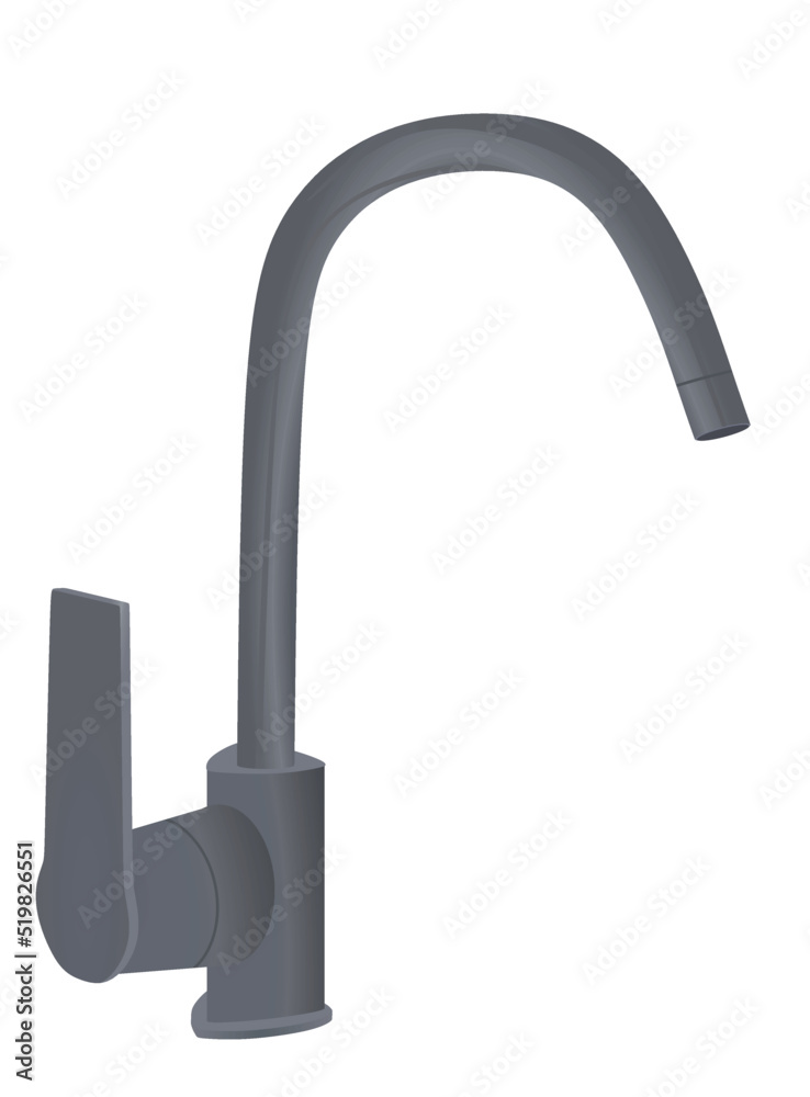 Grey water faucet. vector illustration Grey water faucet. vector illustration