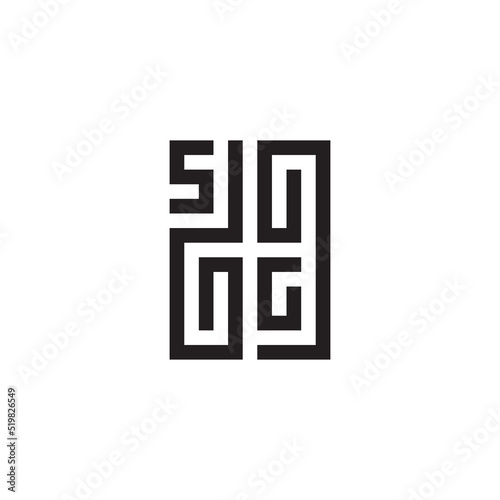 SG geometric initial square concept logo with high quality design
