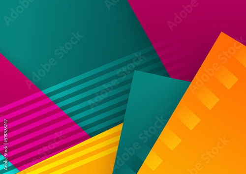 Wallpaper Mural Abstract colorful geometric shapes background Torontodigital.ca