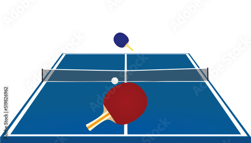 Blue table tennis field. vector illustration