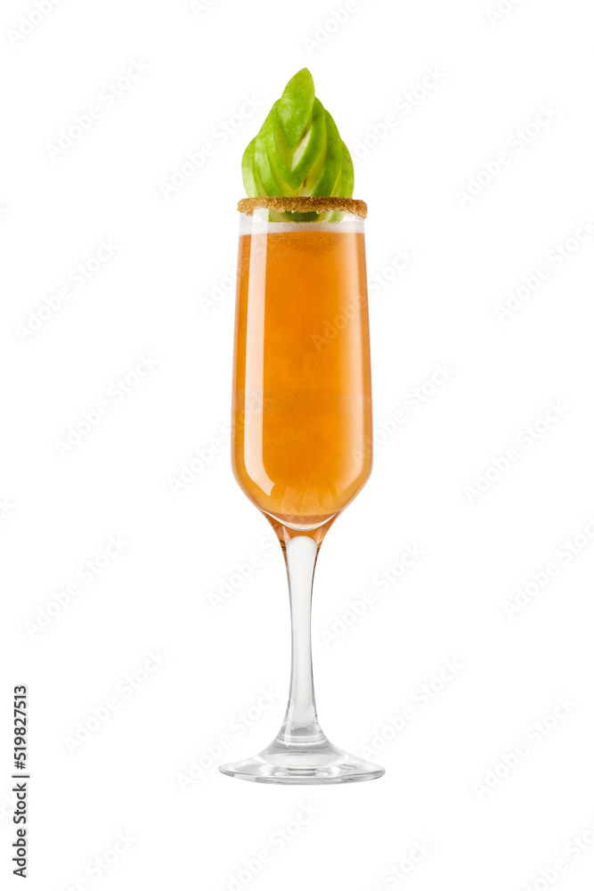 Sparkling champagne drink isolated on white background Sparkling champagne drink isolated on white background