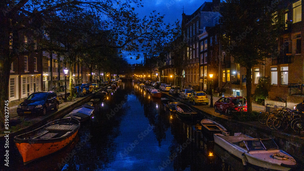 Night Scene in Amsterdam