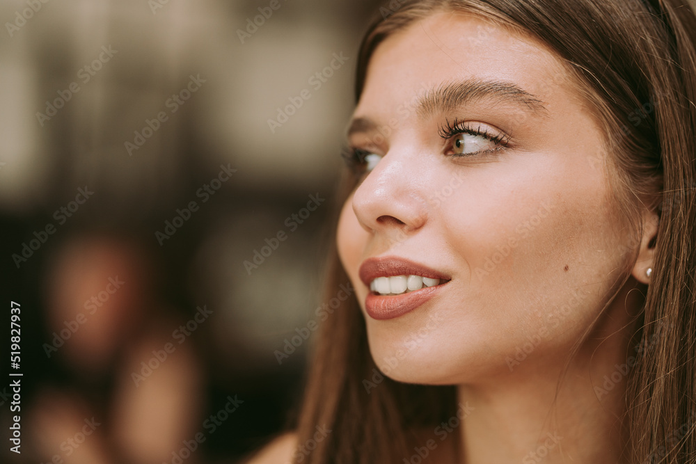 Close up of a girl smiling Close up of a girl smiling