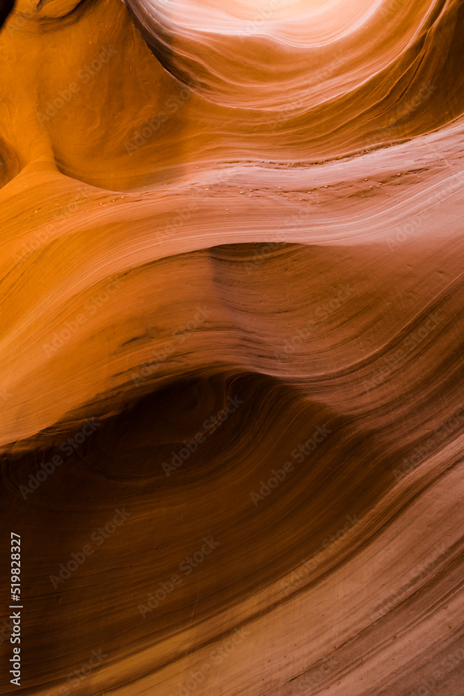 antylope canyon, textures and shapes, red color