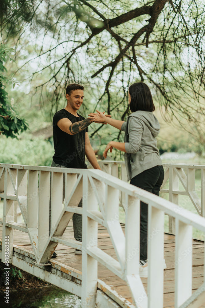 Couple shaking hands Couple shaking hands