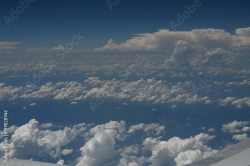 The high altitude clouds as we fly over China