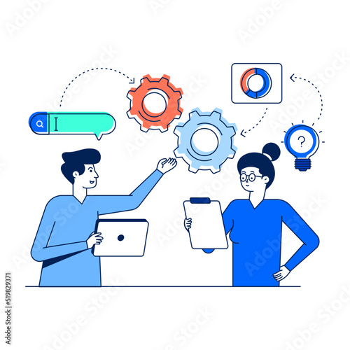 Check this flat illustration of process 