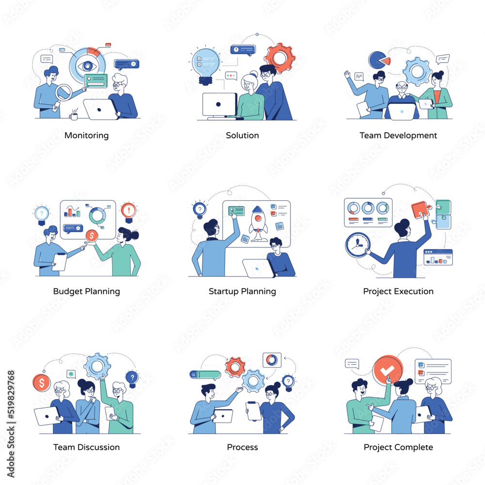 Pack of Business Management Flat Illustrations
Pack of Business Management Flat Illustrations