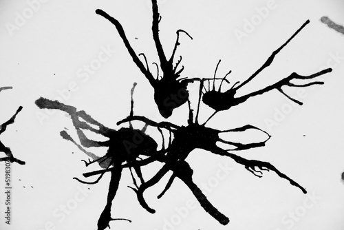 black and white paint splashes