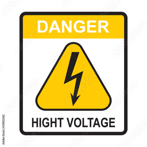 High voltage icon, danger vector symbol 