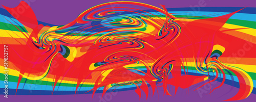 Abstract eye catching dynamic rainbow vector background. Design for backdrop, cover, wallpaper, packaging, presentations.