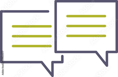 Unique Two Chat Bubbles Vector Icon