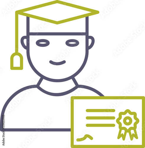 Unique Receiving Diploma Vector Icon